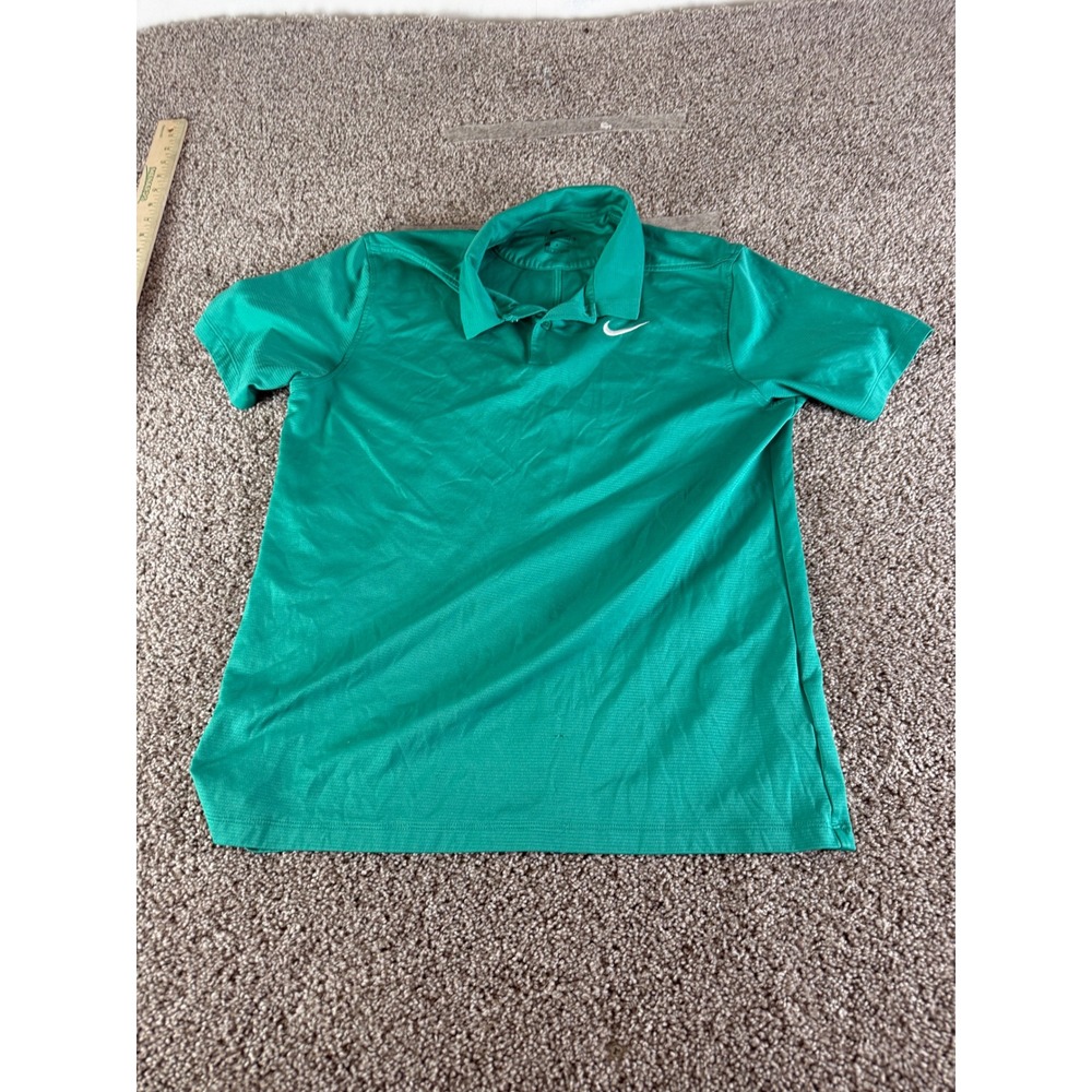 Nike Dri-FIT Mens Polo Shirt Medium Green Short Sleeve Standard Fit Golf Top